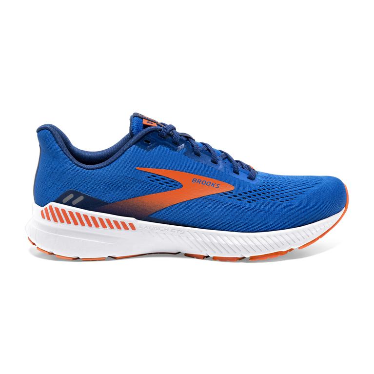 Brooks Launch GTS 8 Energy-Return Men's Road Running Shoes - Blue/Orange/White (63179-RIAO)